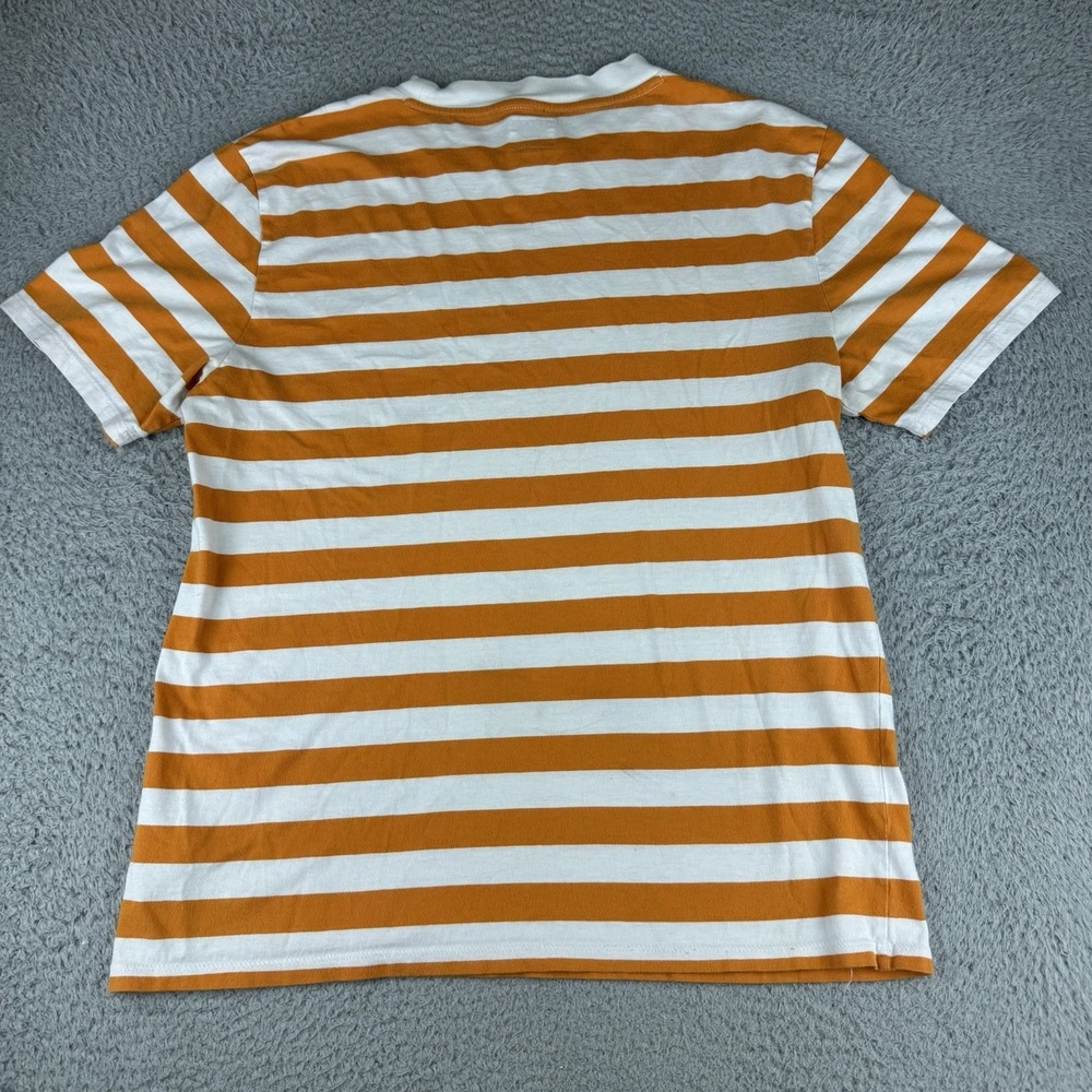Guess Los Angeles Striped T‎ Shirt Embroidered Adult Size Small Orange White - Picture 7 of 9